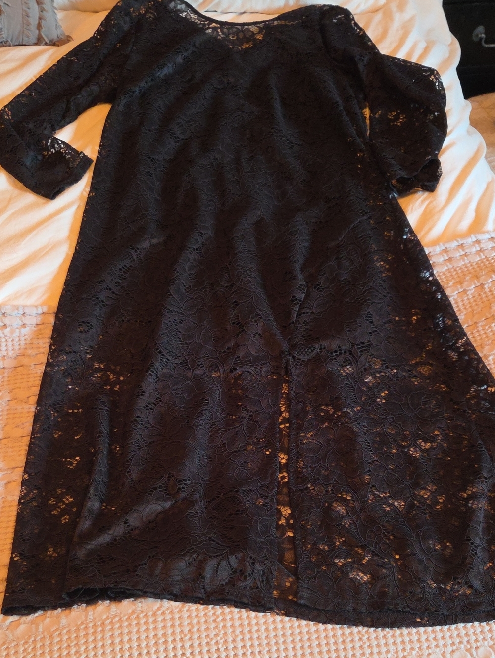 Black Lace Shift Dress Xxl